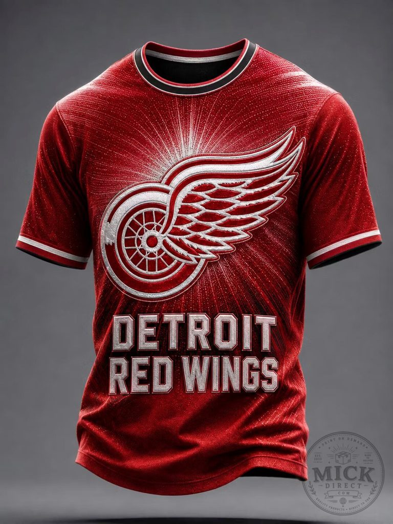 Detroit Red Wings Ice Hockey Team Logo Fan Short Sleeve T-Shirt 26 Detroit Red Wings Ice Hockey Team Logo Fan Short Sleeve T-Shirt