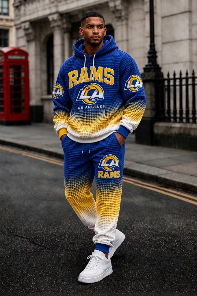 Los Angeles Rams Football Team Waffle Knit Hoodie and Jogger Set 13 Los Angeles Rams Football Team Waffle Knit Hoodie and Jogger Set
