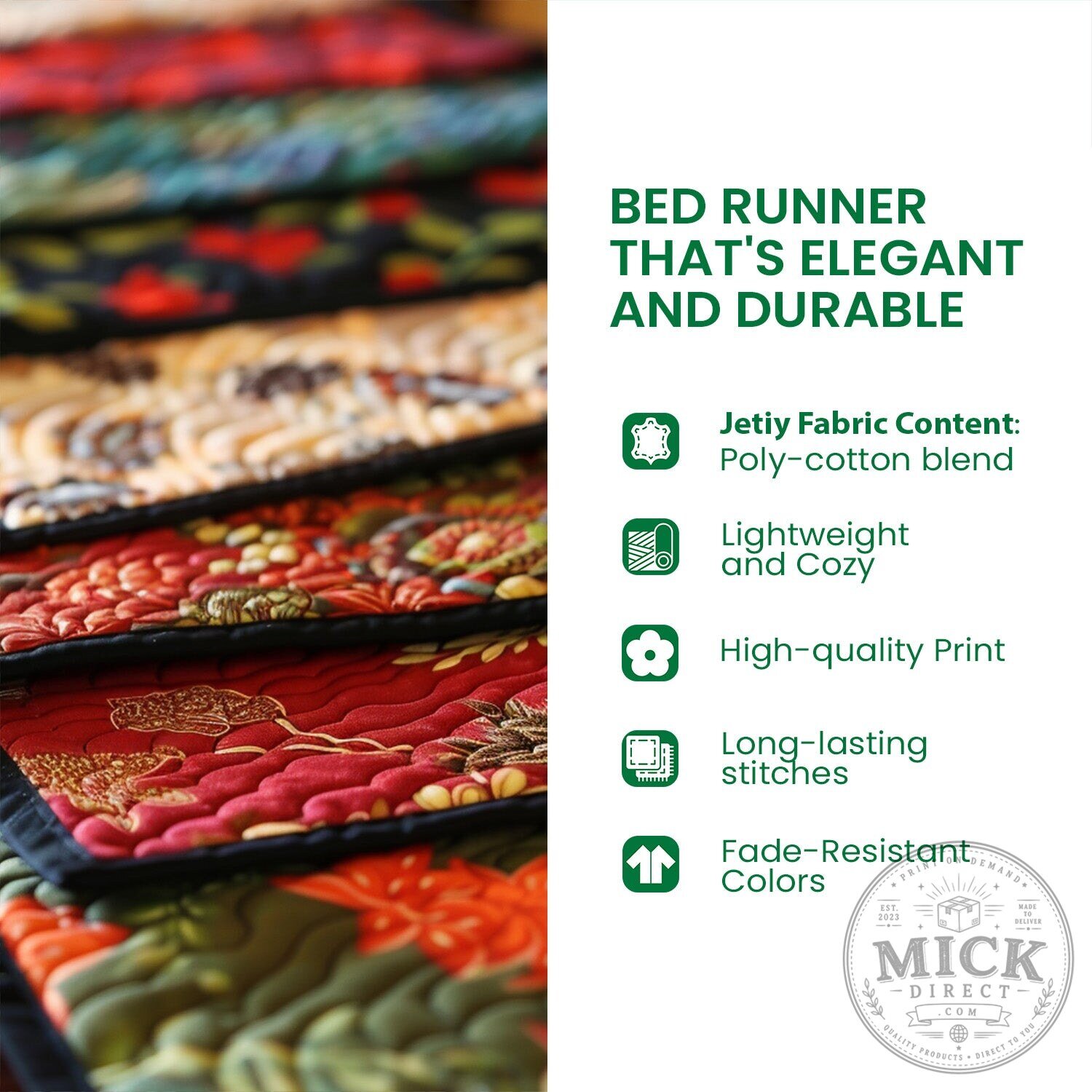 Vintage Book Spines Quilted Bed Runner for Bedroom Decor – image 4 of 4