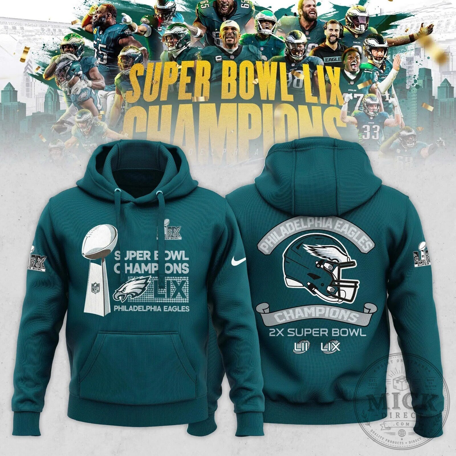 Philadelphia Eagles Super Bowl LIX Champions 2025 Hoodie