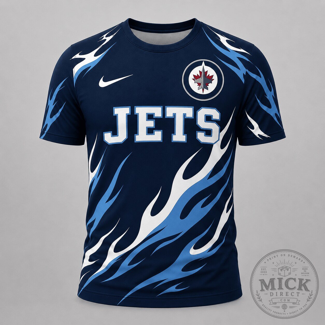 Winnipeg Jets NHL Fan Shirt Flame Graphic Game Day T-Shirt