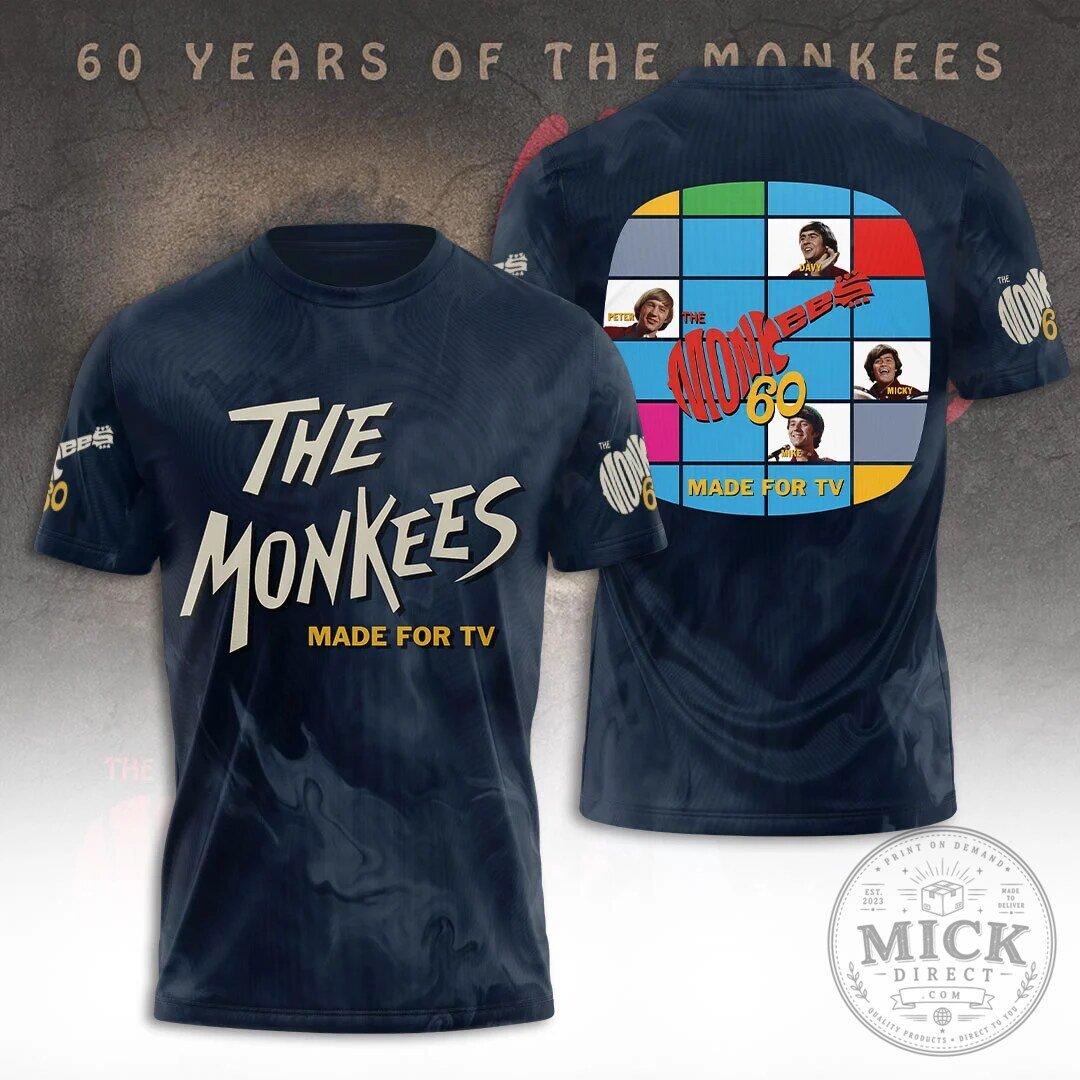 The Monkees 60th Anniversary Made For TV Band T-Shirt