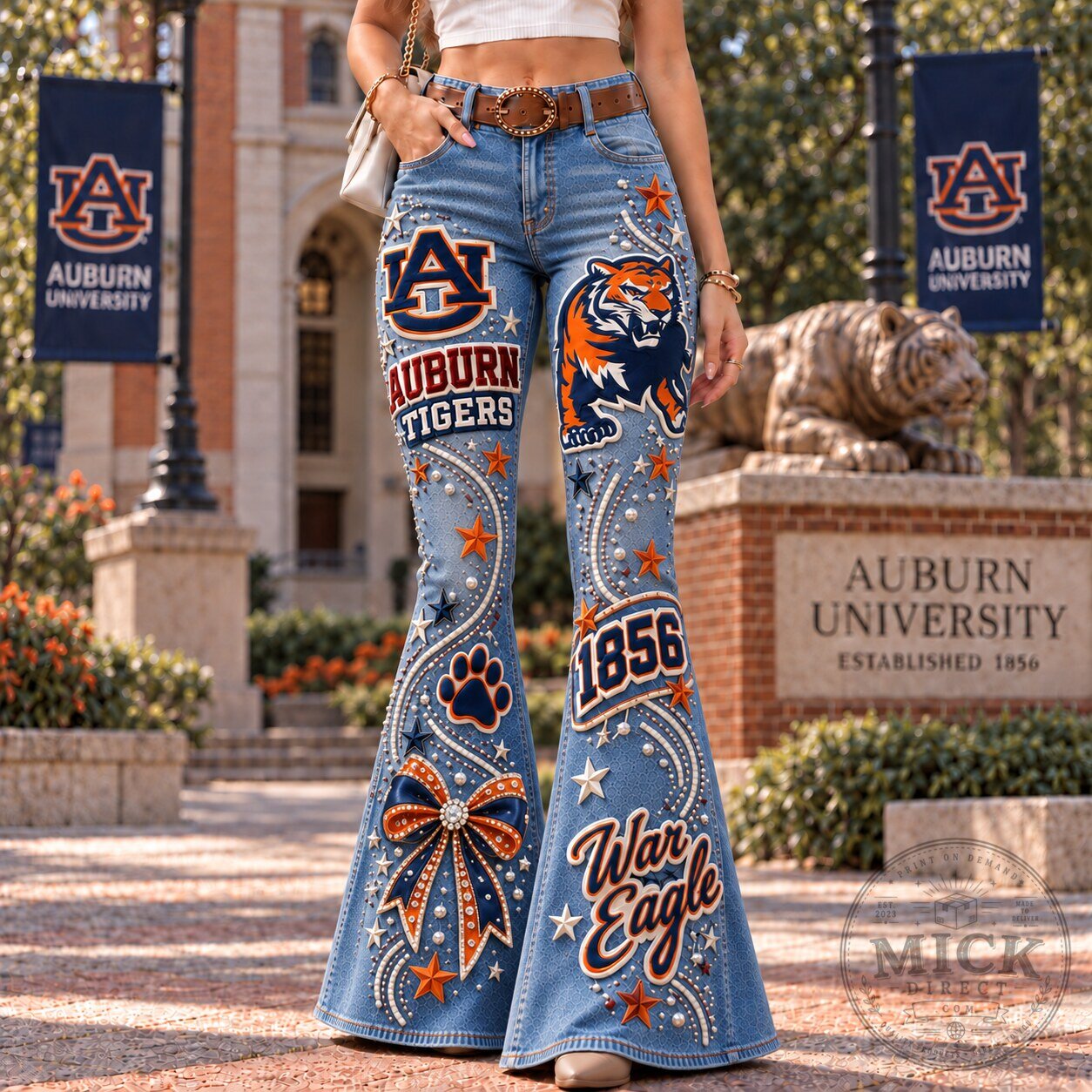 Auburn University Tigers War Eagle Flared Jeans for Women