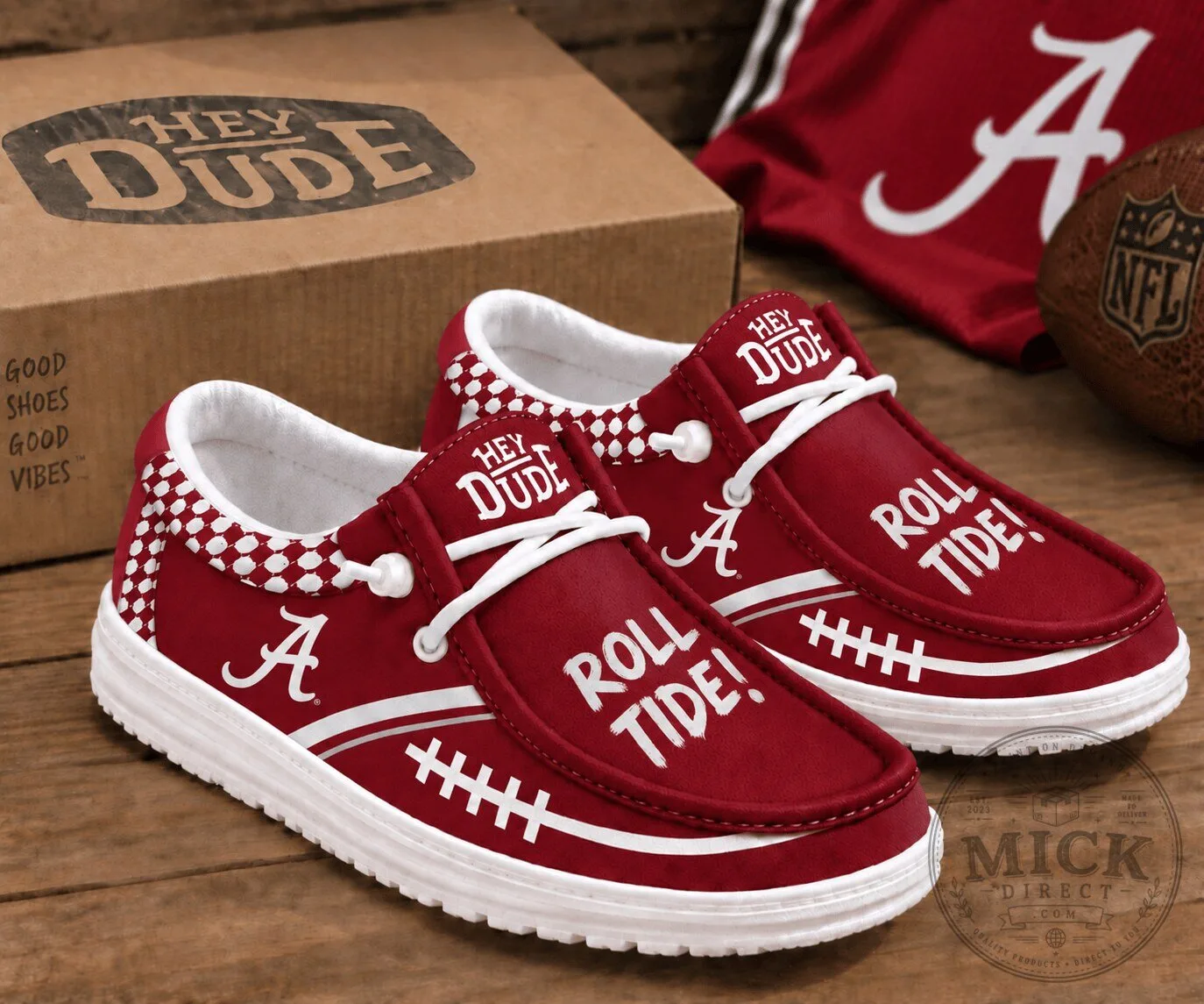 Alabama Crimson Tide Roll Tide Football Field Loafer Shoes