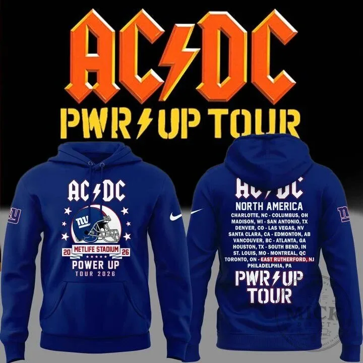 Blue Hoodie for ACDC Power Up Tour 2026 at MetLife Stadium, New York Giants