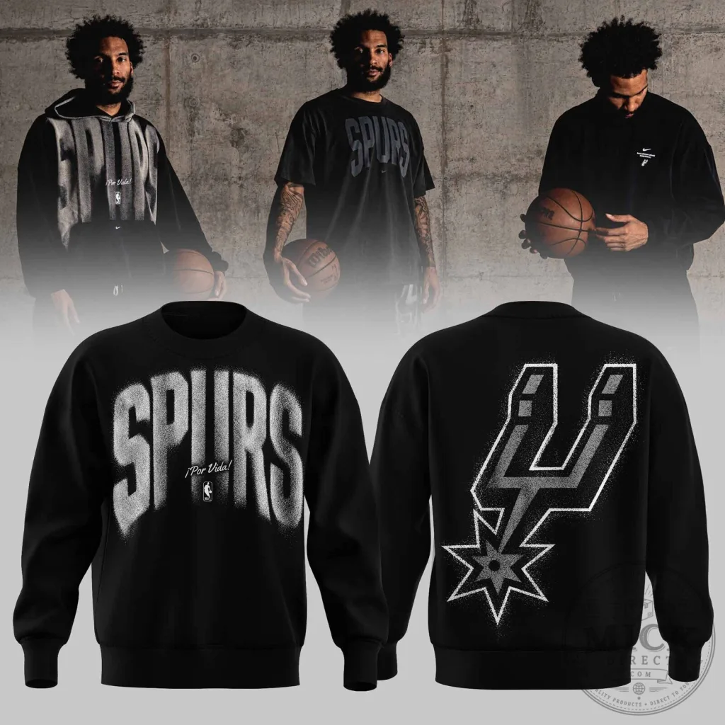 San Antonio Spurs Basketball Team Logo Black Sweatshirt San Antonio Spurs Basketball Team Logo Black Sweatshirt
