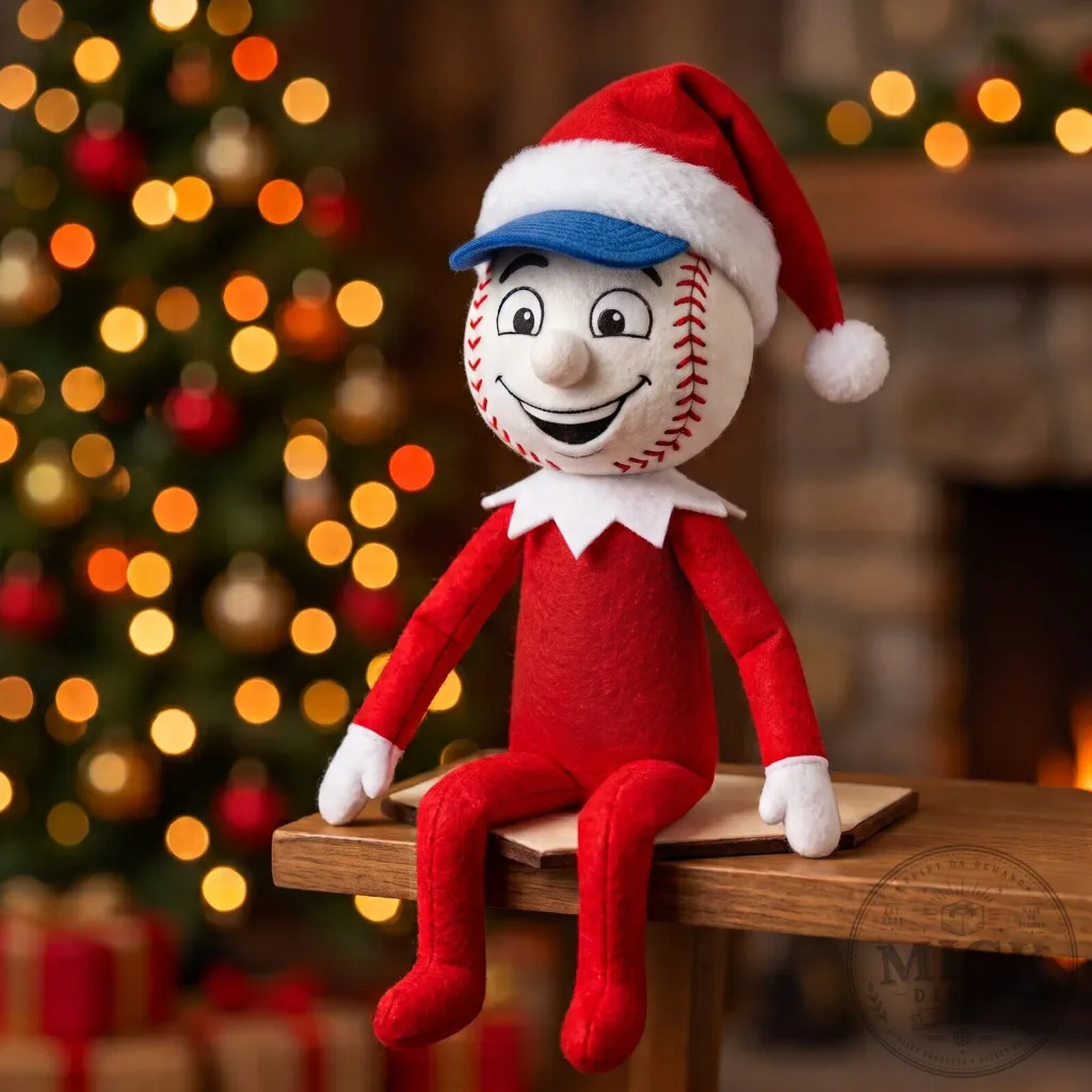 Mr Met Holiday Scout Elf Plush Doll Christmas Decoration Mr Met Holiday Scout Elf Plush Doll Christmas Decoration