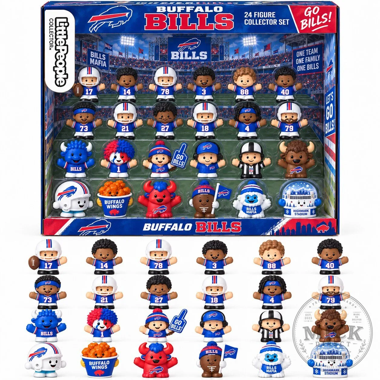 Buffalo Bills Little People Collector Set 24 Piece Figurine Collection