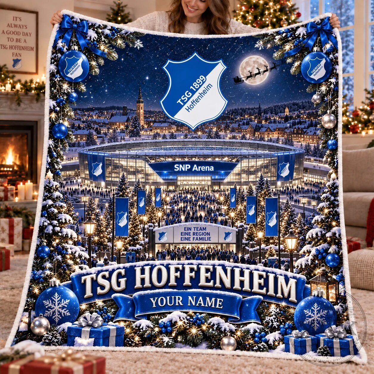 TSG Hoffenheim Bundesliga Christmas Winter Wonderland Custom Name Blanket