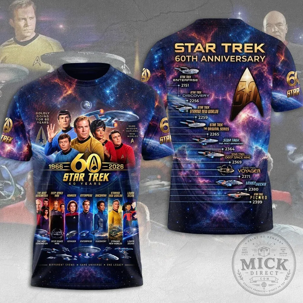 Star Trek 60th Anniversary Boldly Going For 60 Years All Over Print T-Shirt