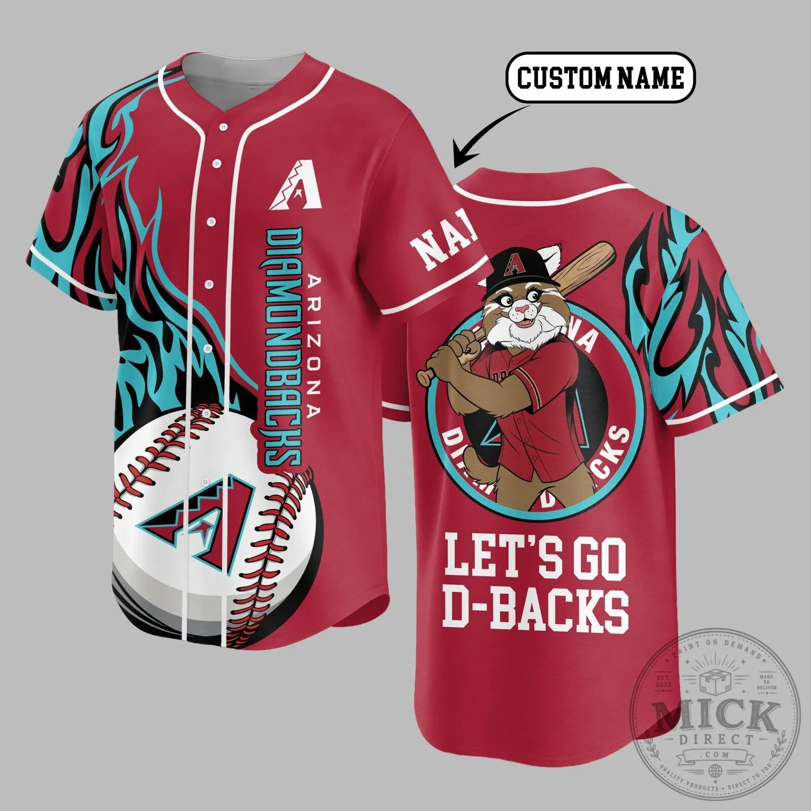 Arizona Diamondbacks Custom Name Baseball Jersey for Men and Women