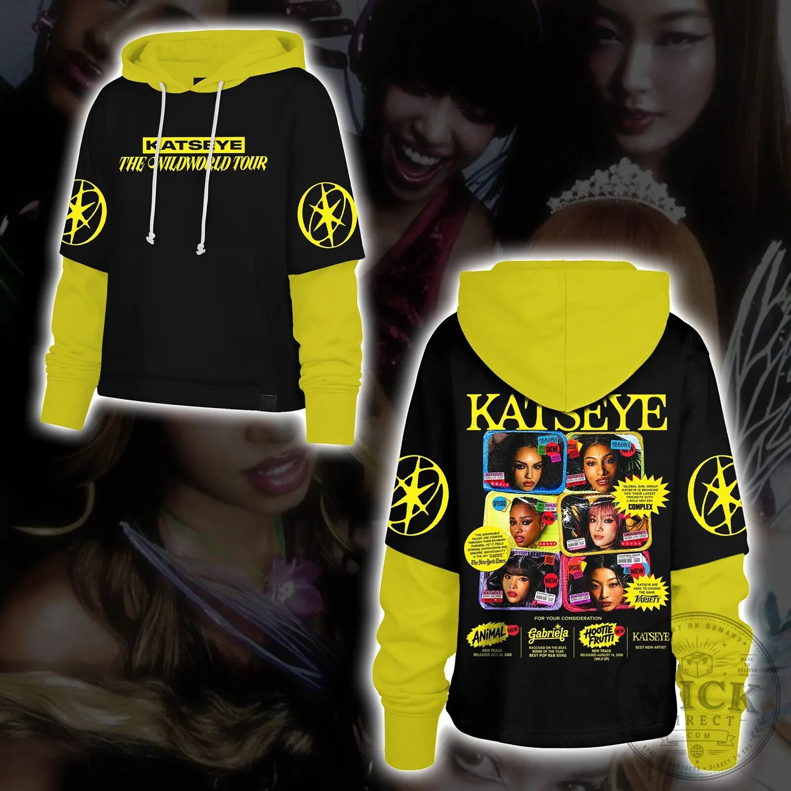 Katseye The Wildworld Tour Retro Streetwear Pop Punk Hoodie