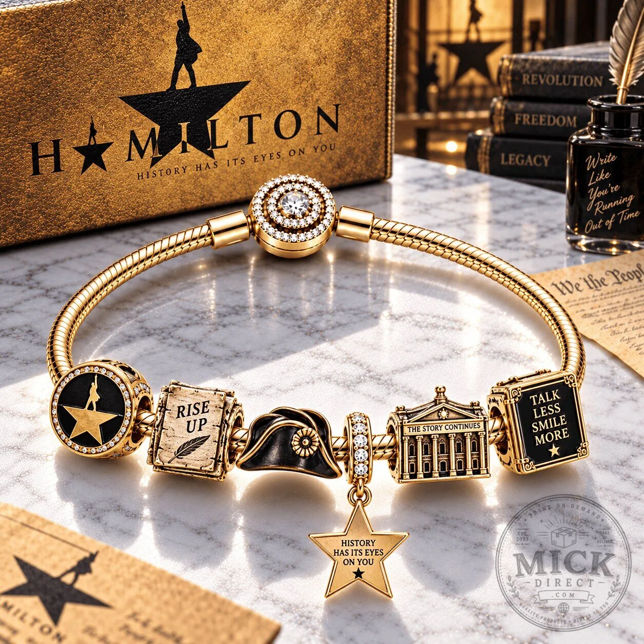 Hamilton Musical Gold Charm Bracelet Set