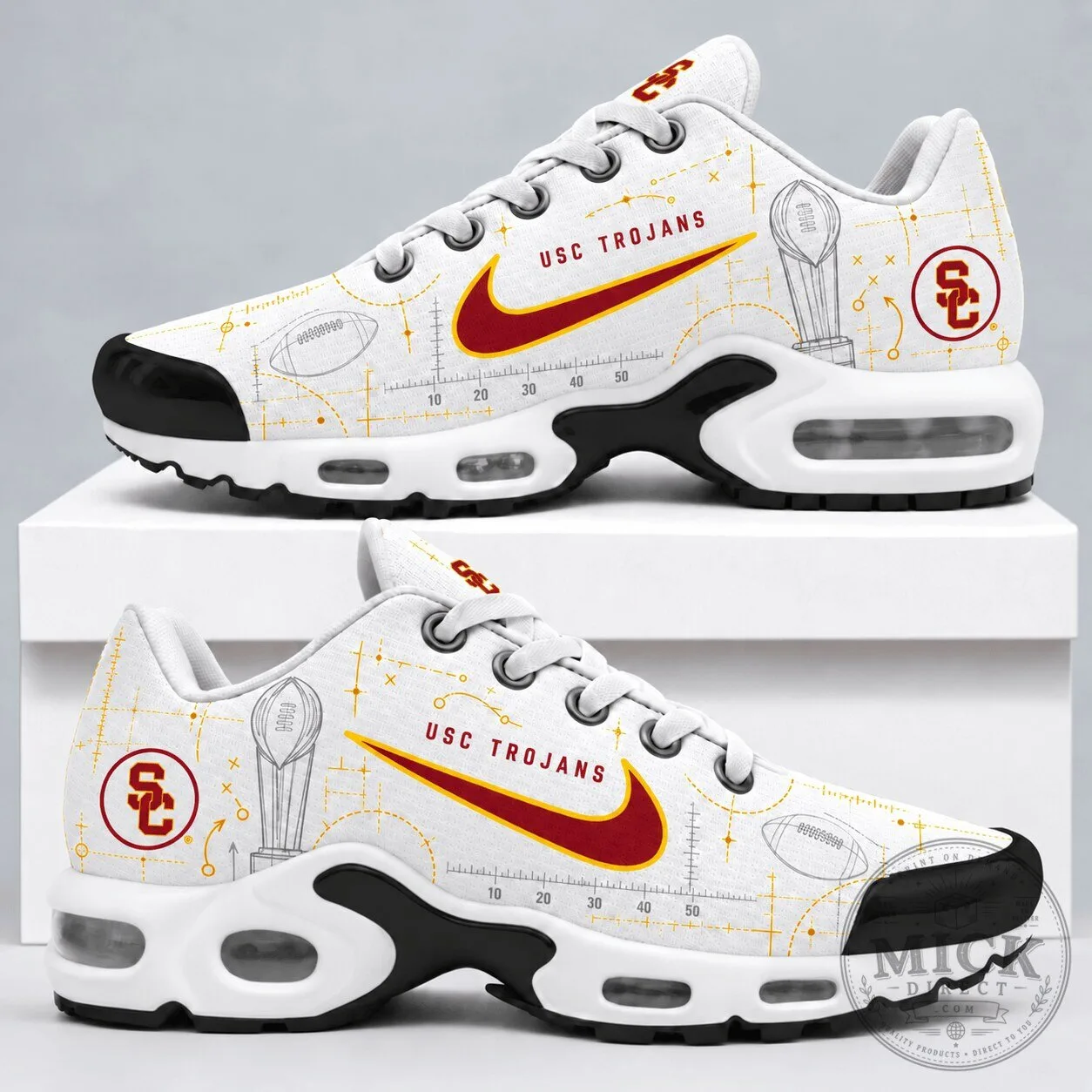 USC Trojans Football Playbook Pattern Sneakers