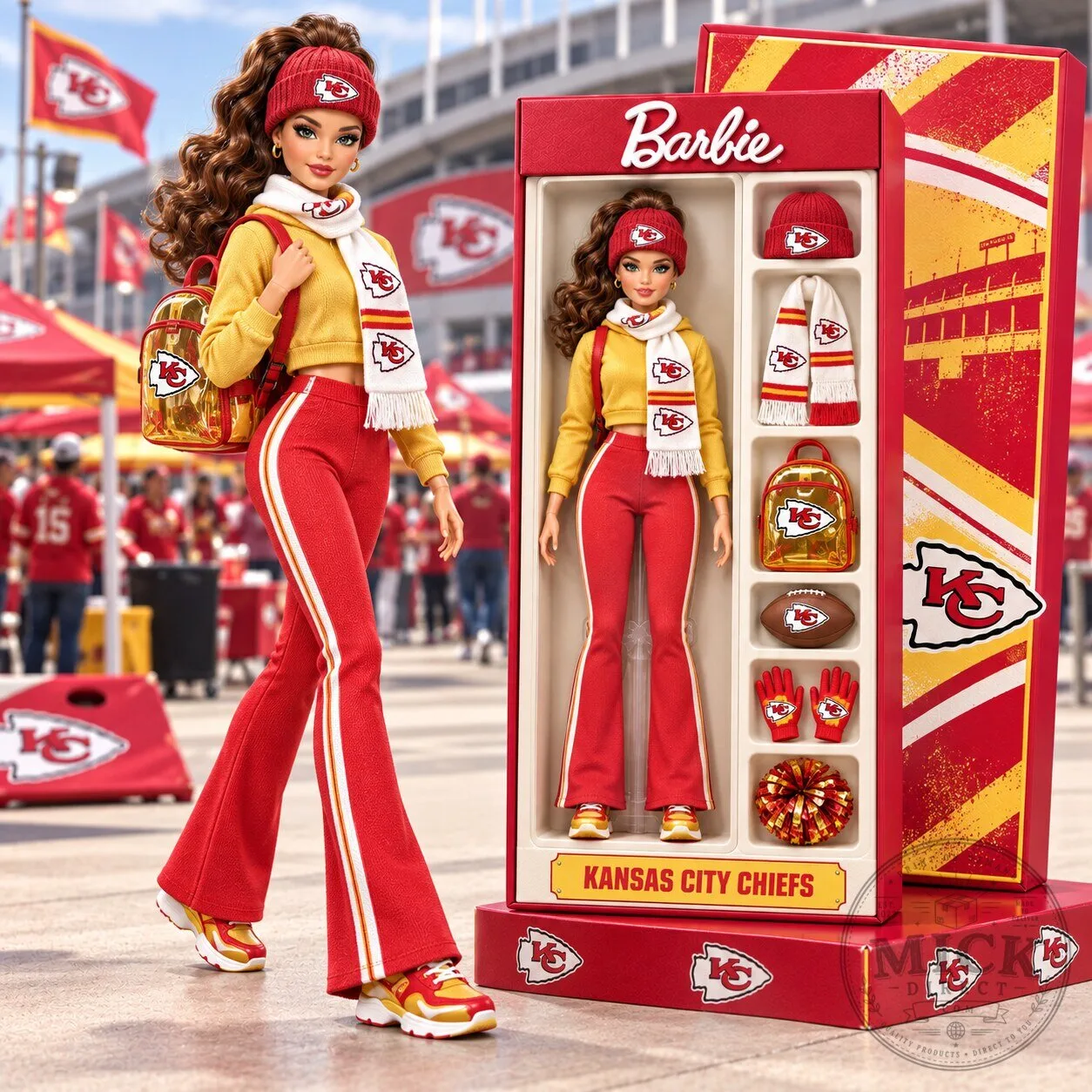 Kansas City Chiefs Barbie Doll Collector Edition Football Fan Figure