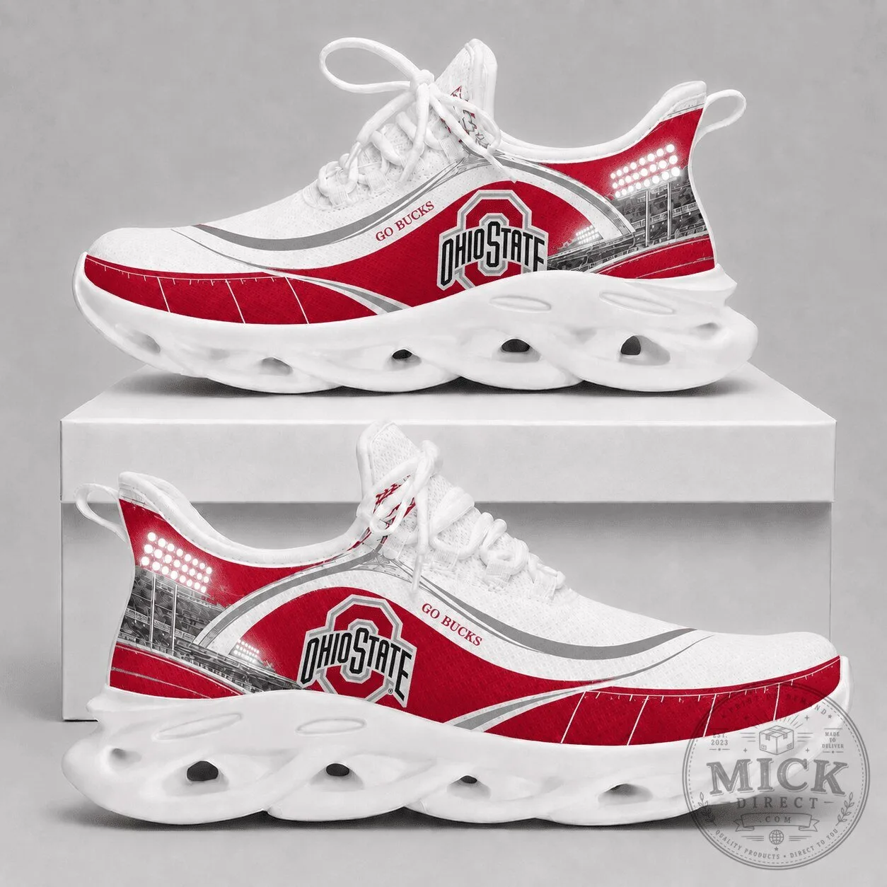 Ohio State Buckeyes Football Stadium White Athletic Shoes