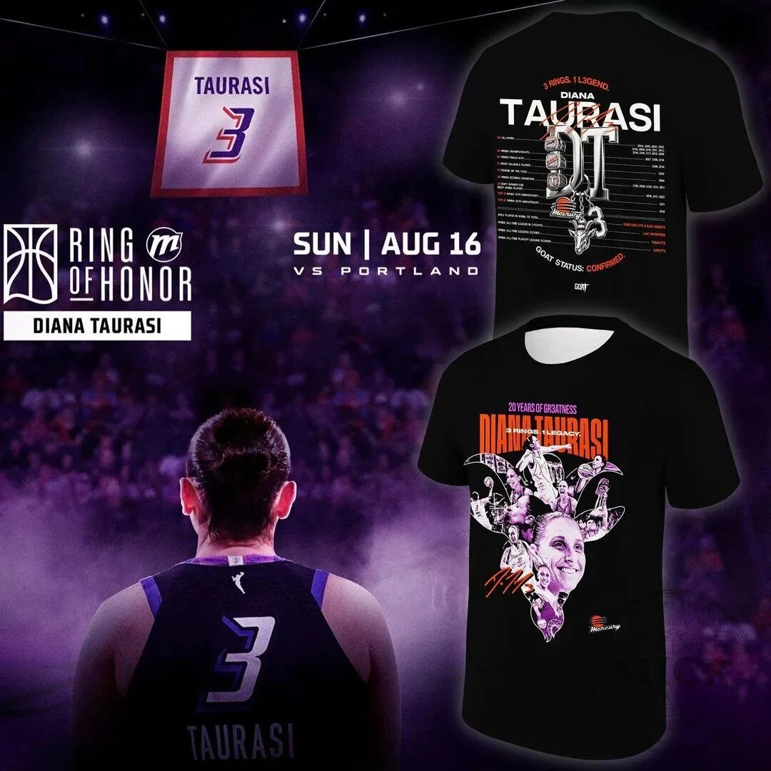 Phoenix Mercury Diana Taurasi 20 Years of Greatness Black T-Shirt