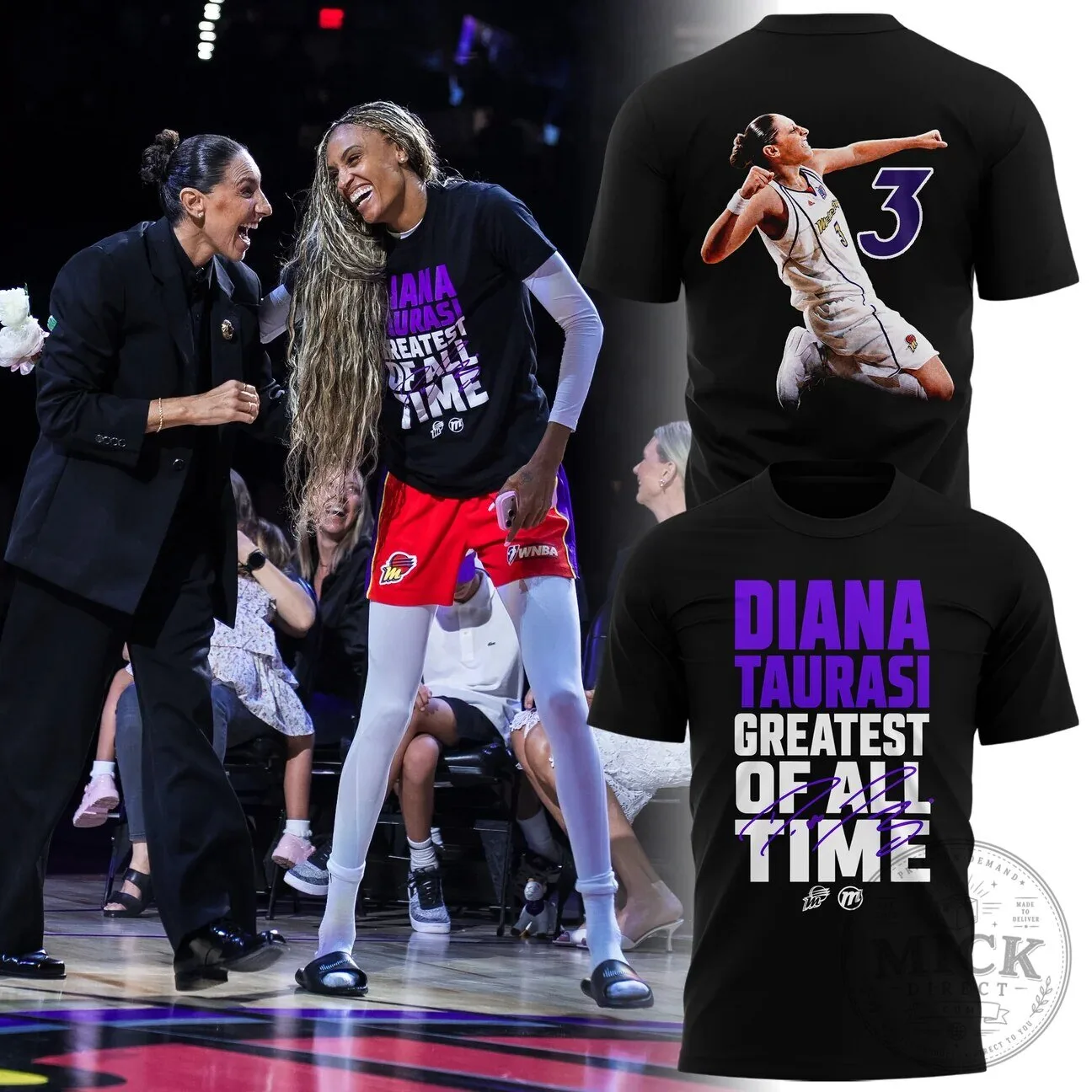 Diana Taurasi Black T-Shirt - Greatest Of All Time Phoenix Mercury