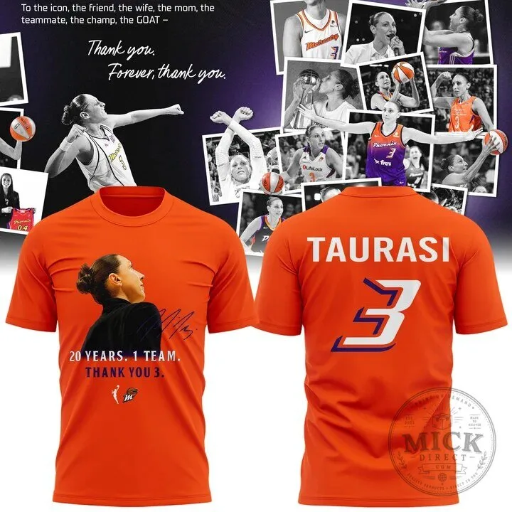 Diana Taurasi Phoenix Mercury 20 Years 1 Team Thank You Number 3 T-Shirt