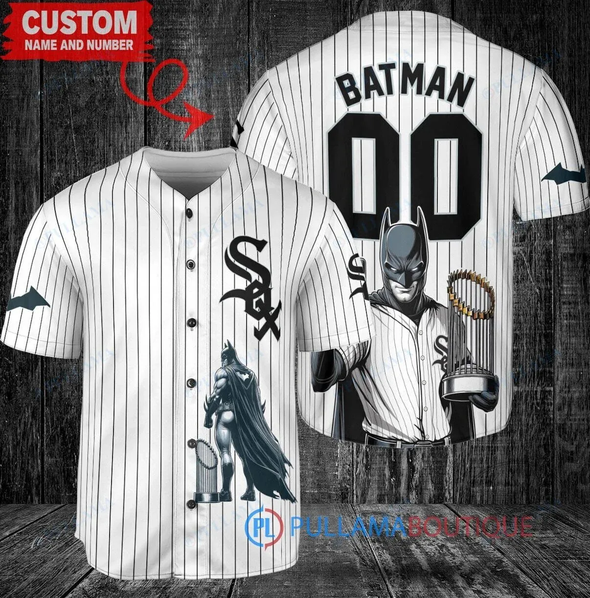 Batman Chicago White Sox World Series Trophy Custom Baseball Jersey