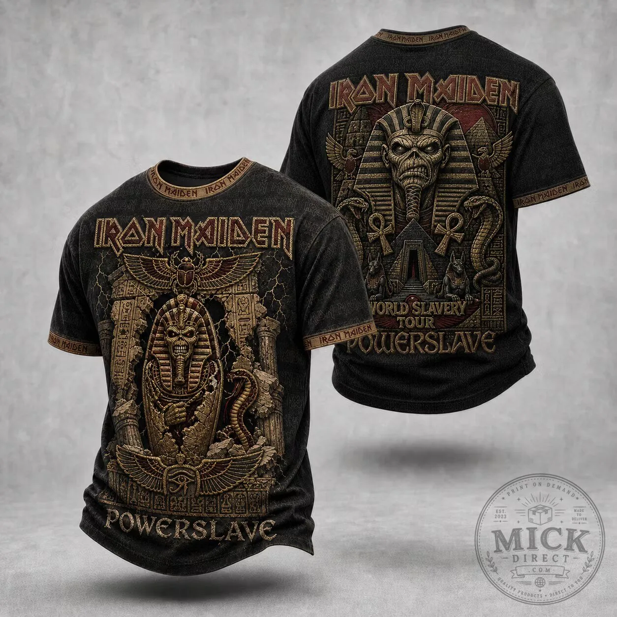 Iron Maiden Powerslave Rock Band Shirt, Vintage Heavy Metal Music T-Shirt