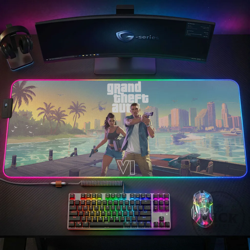 Custom RGB LED Mouse Pad for Grand Theft Auto VI Gaming Desk Mat 19 Custom RGB LED Mouse Pad for Grand Theft Auto VI Gaming Desk Mat