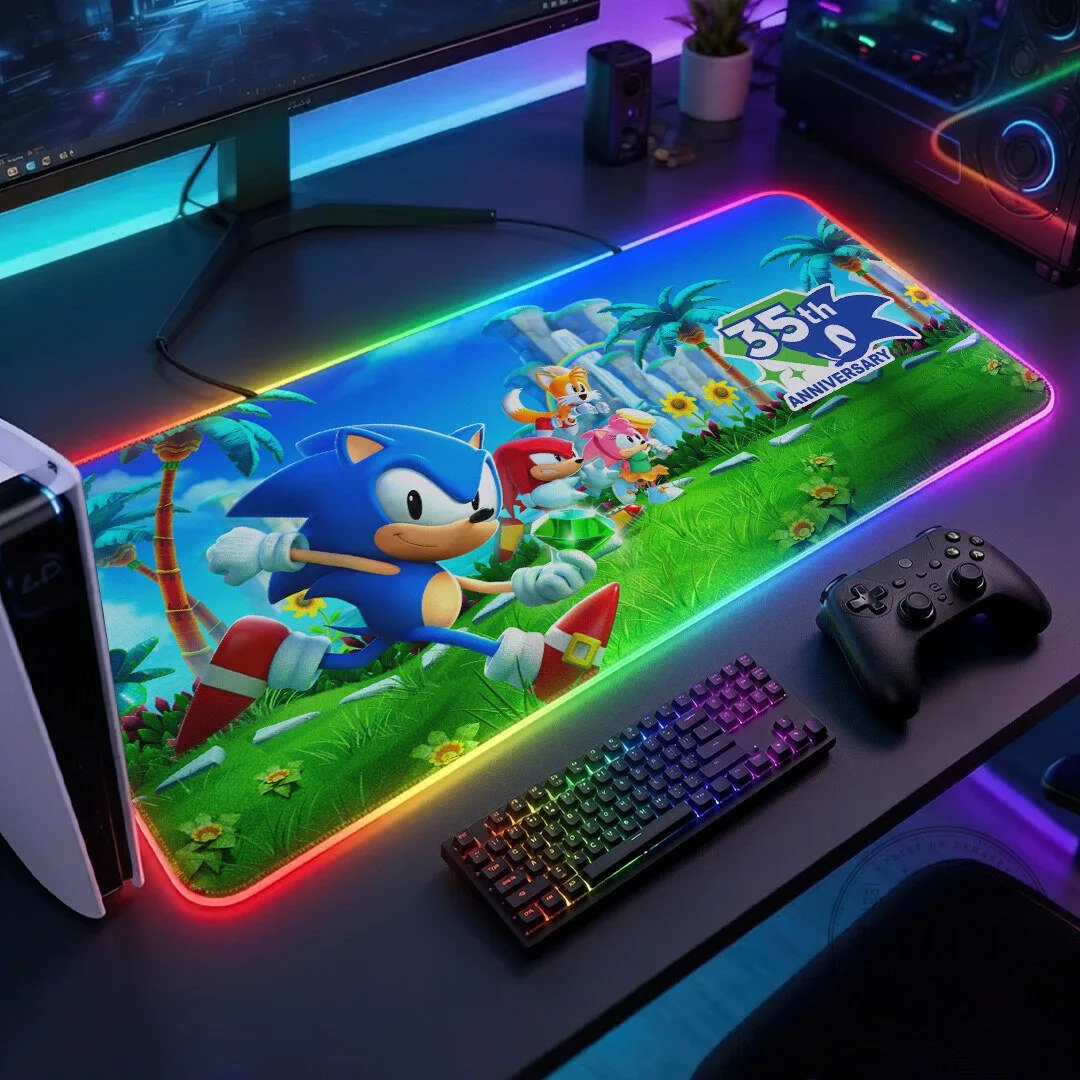 35th Anniversary Gaming Desk Mat with LED Lights Featuring Sonic The Hedgehog 11 35th Anniversary Gaming Desk Mat with LED Lights Featuring Sonic The Hedgehog