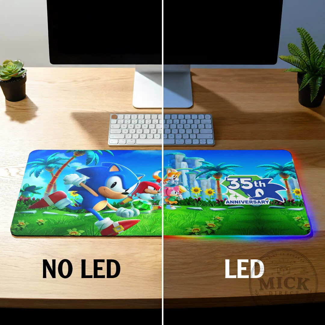 35th Anniversary Gaming Desk Mat with LED Lights Featuring Sonic The Hedgehog 15 35th Anniversary Gaming Desk Mat with LED Lights Featuring Sonic The Hedgehog