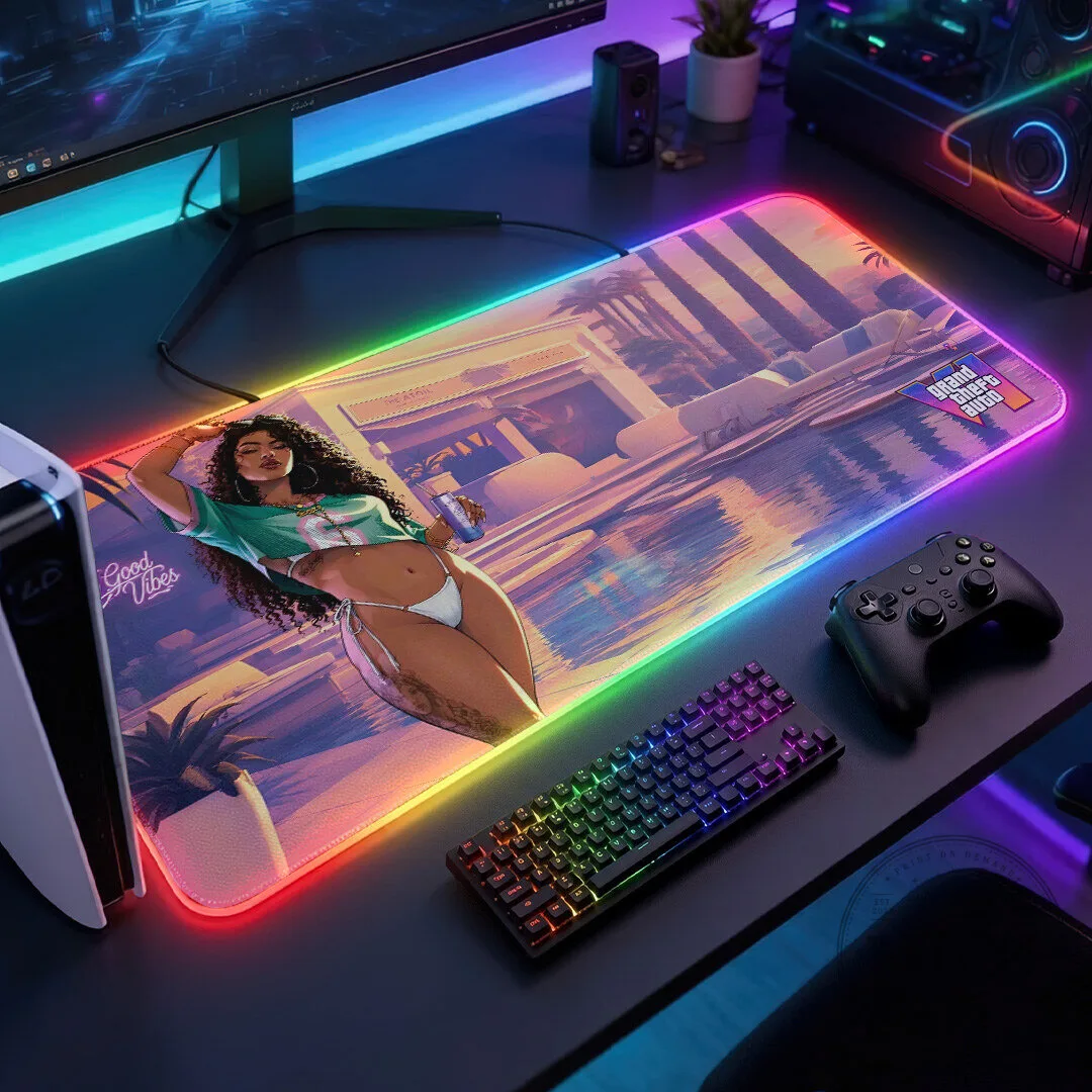 Grand Theft Auto VI Gaming Desk Mat, Custom RGB LED Mouse Pad for Gamers 9 Grand Theft Auto VI Gaming Desk Mat, Custom RGB LED Mouse Pad for Gamers