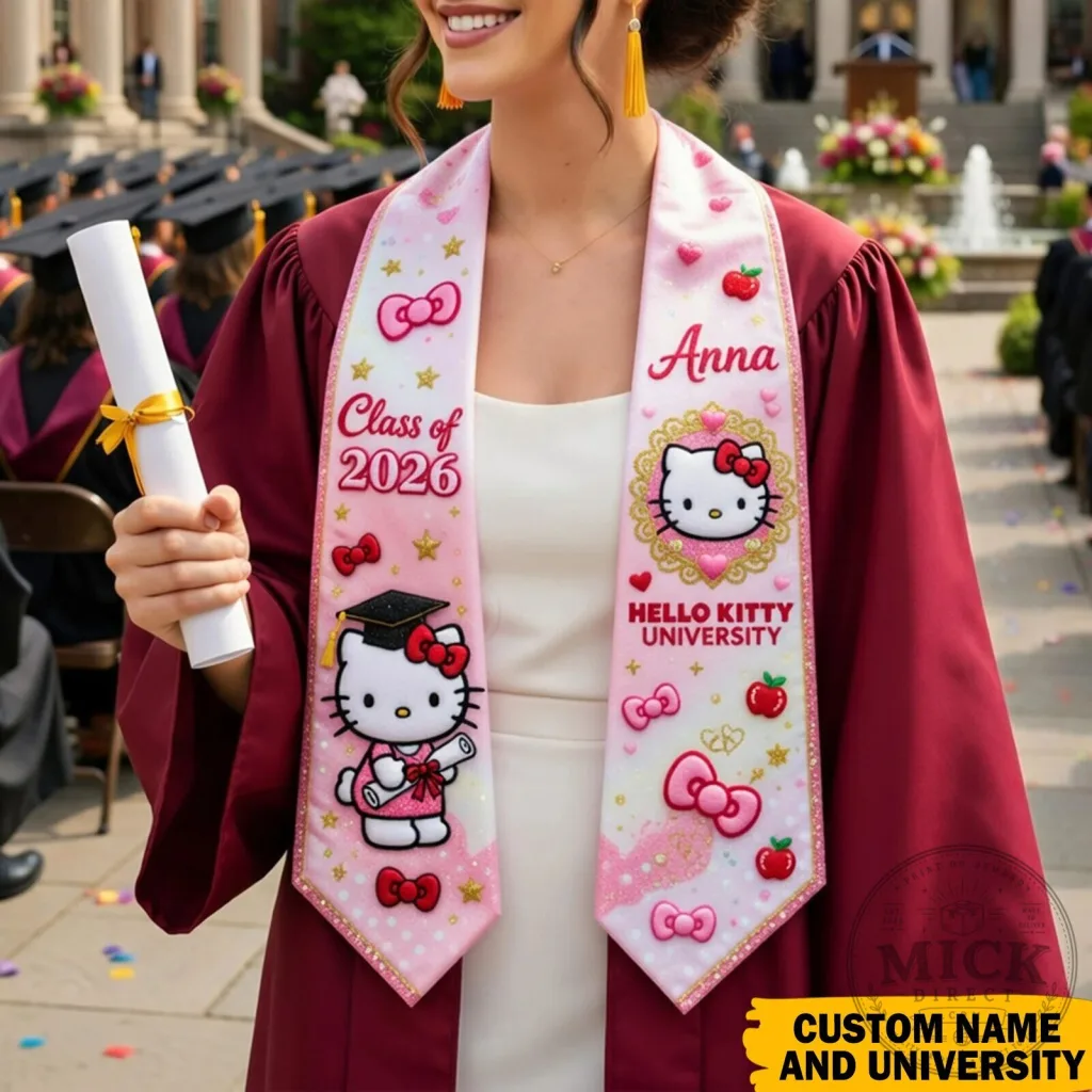 Hello Kitty University Class of 2026 Graduation Stole Sash 15 Hello Kitty University Class of 2026 Graduation Stole Sash
