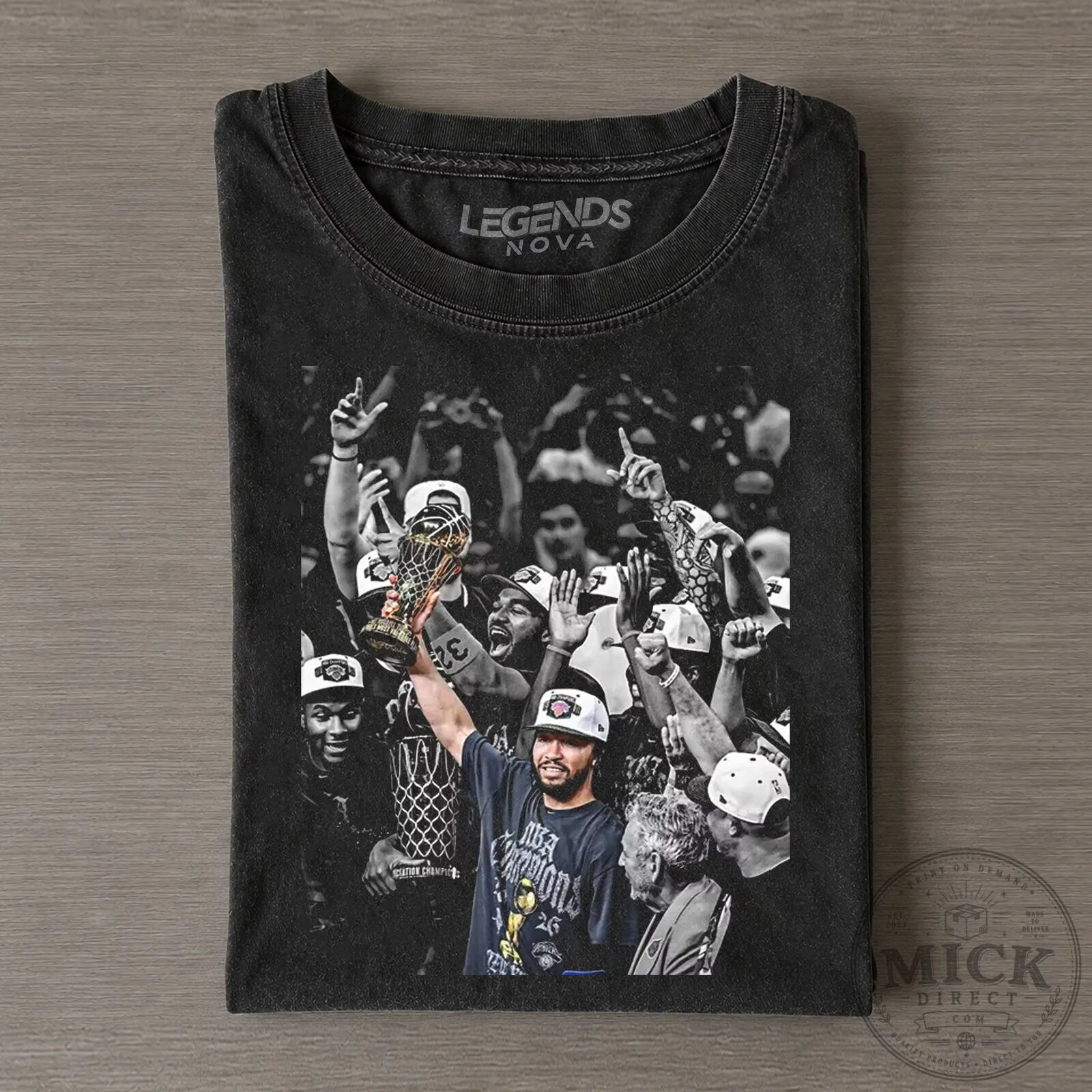Jalen Brunson Basketball Championship Celebration Black T-Shirt