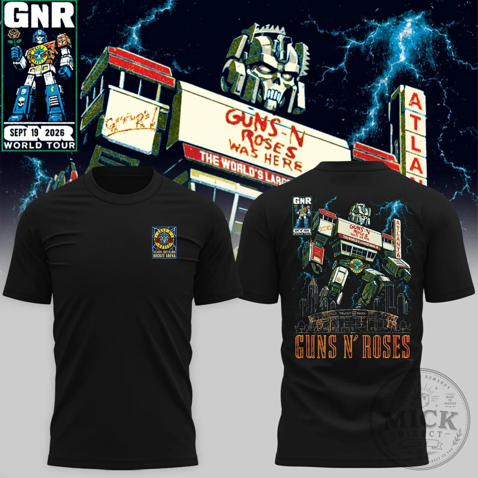 Guns N' Roses Truist Park Atlanta September 2026 World Tour T-Shirt