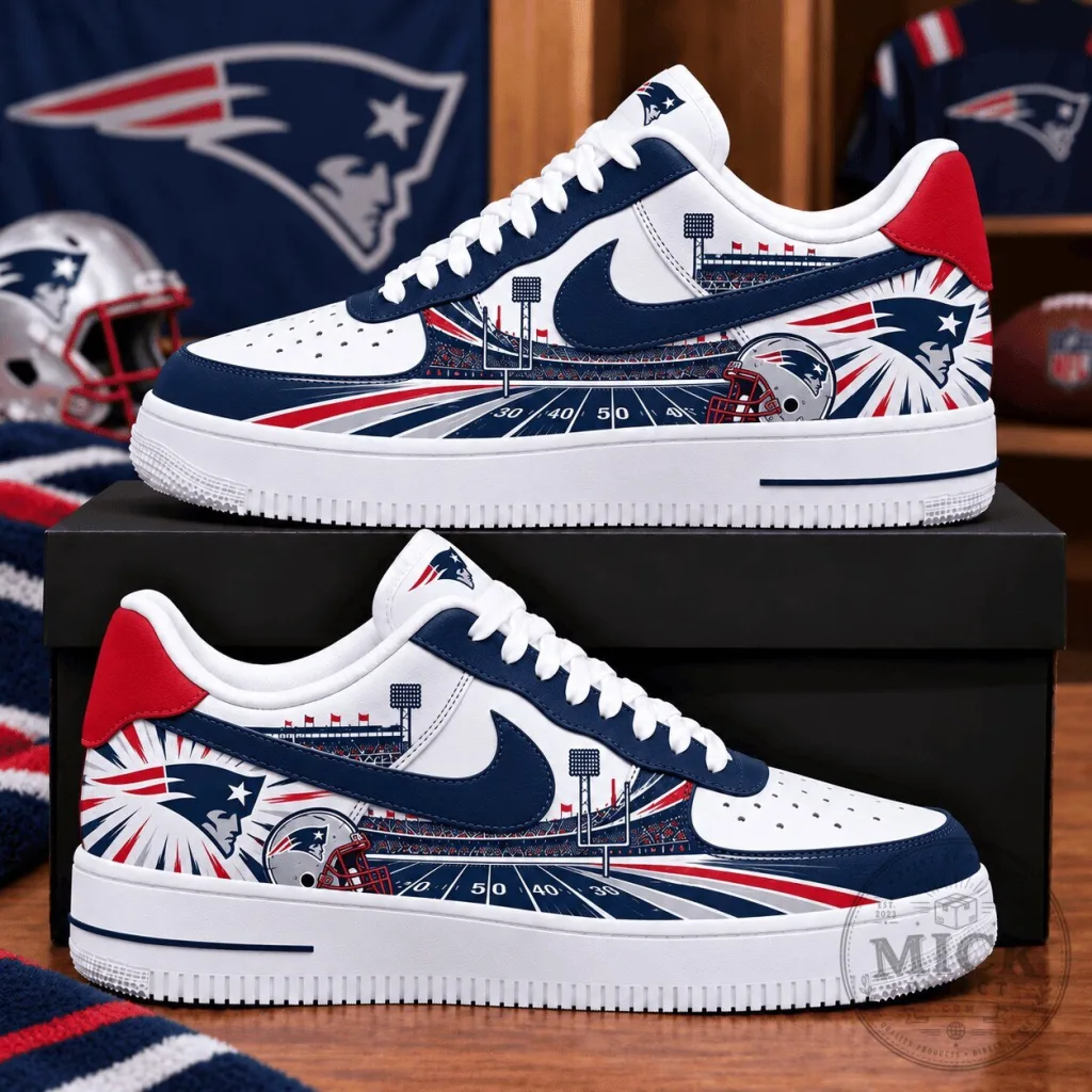 New England Patriots American Football Team Stadium Design Sneakers New England Patriots American Football Team Stadium Design Sneakers