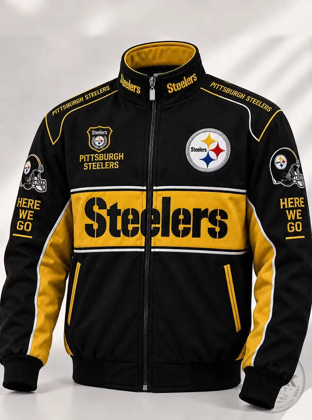 Pittsburgh Steelers NFL Football Team Black and Yellow Bomber Jacket