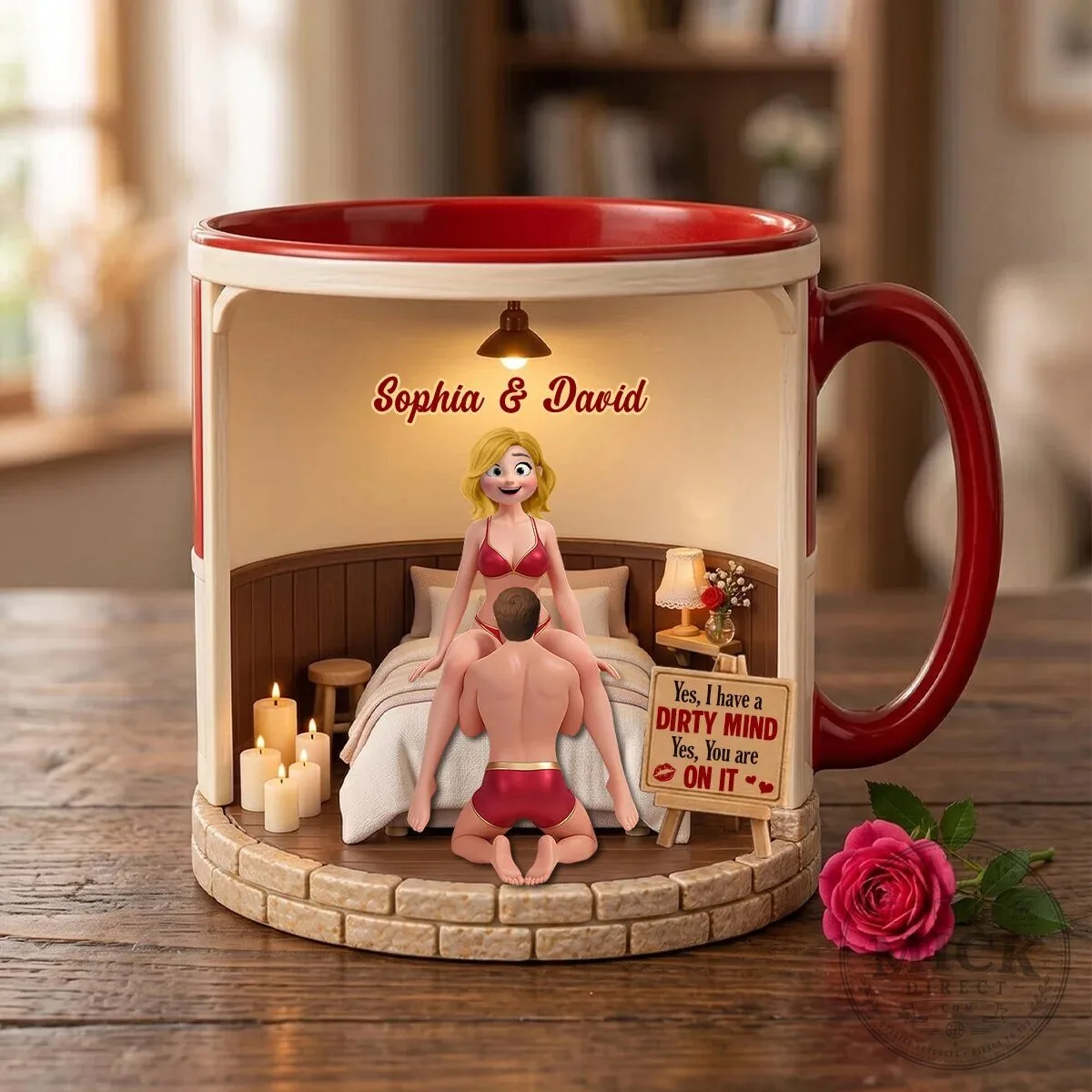 Personalized Naughty Couple 3D Diorama Mug for Valentine's Day Gift