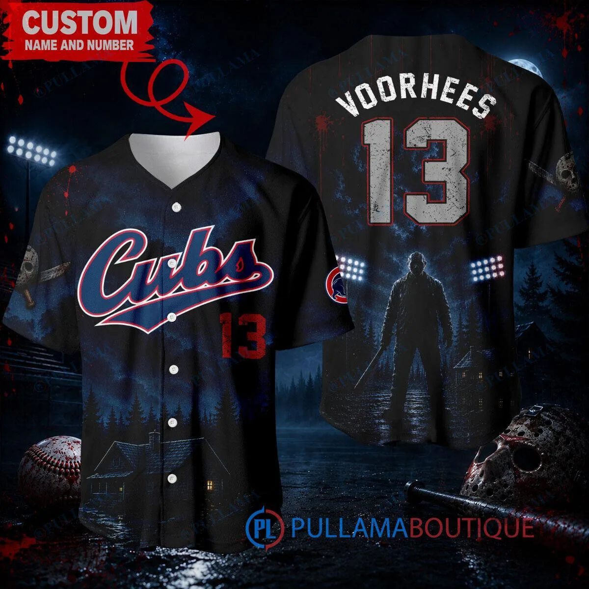 Chicago Cubs Baseball Jason Voorhees Friday the 13th Custom Jersey