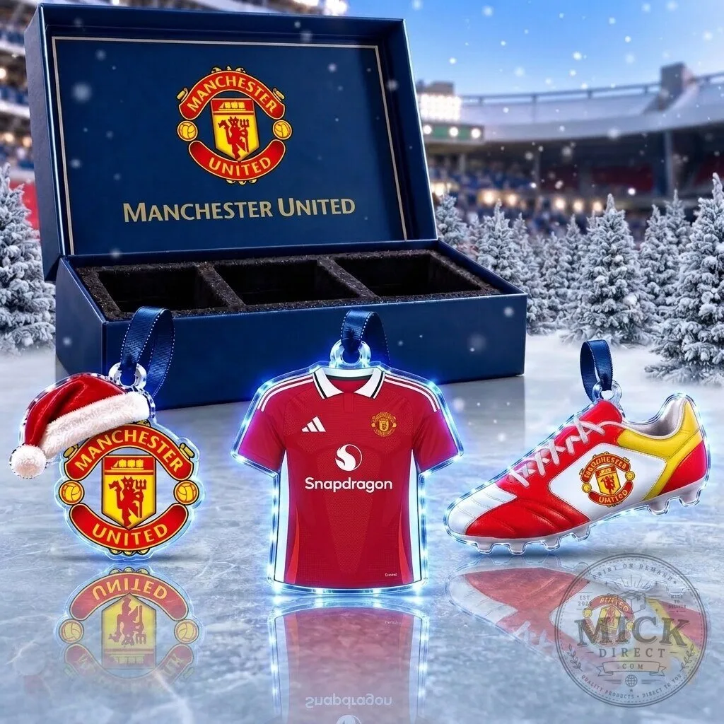 Manchester United Football Club Team Full Set 3 Acrylic Christmas Ornaments