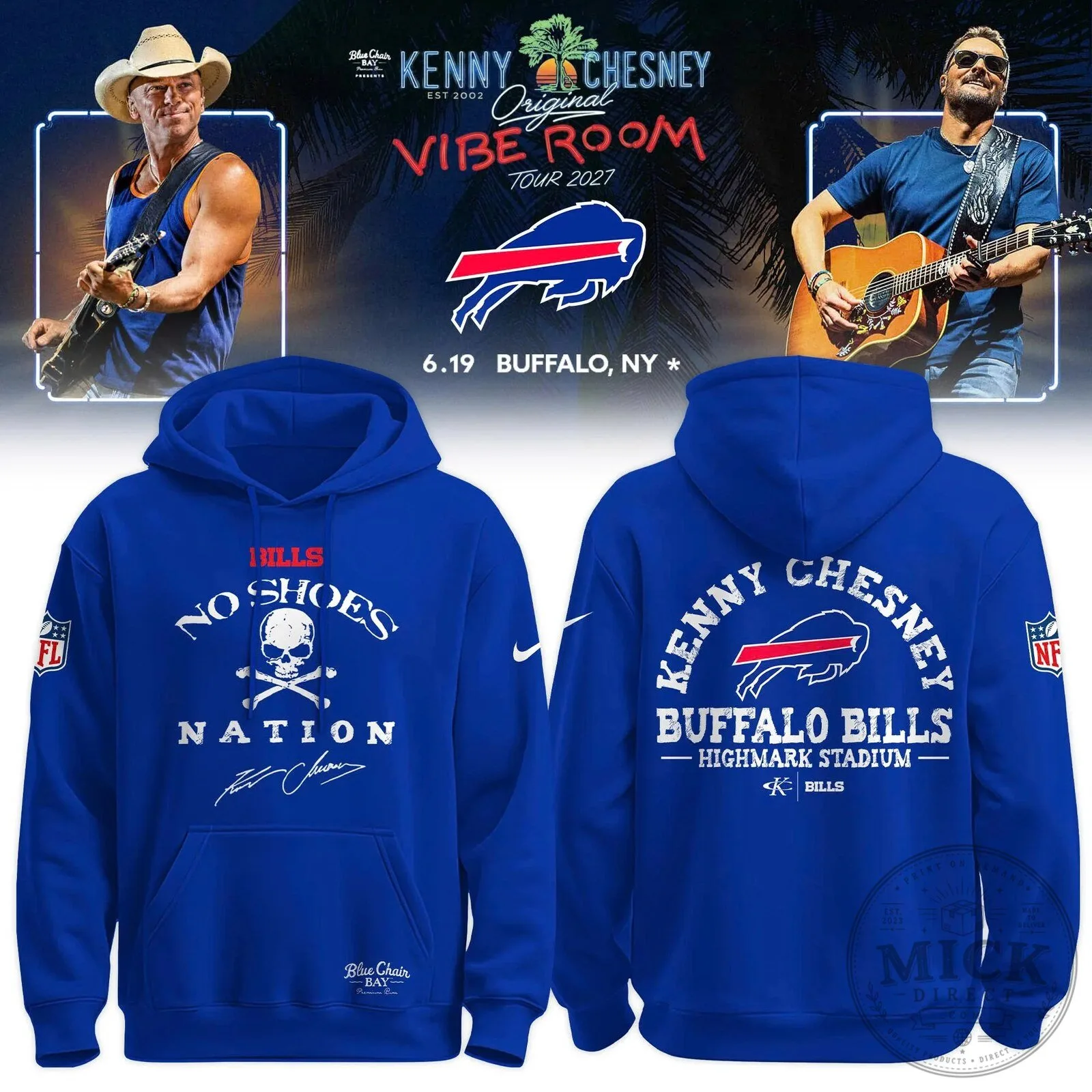 Kenny Chesney No Shoes Nation Buffalo Bills Highmark Stadium Hoodie