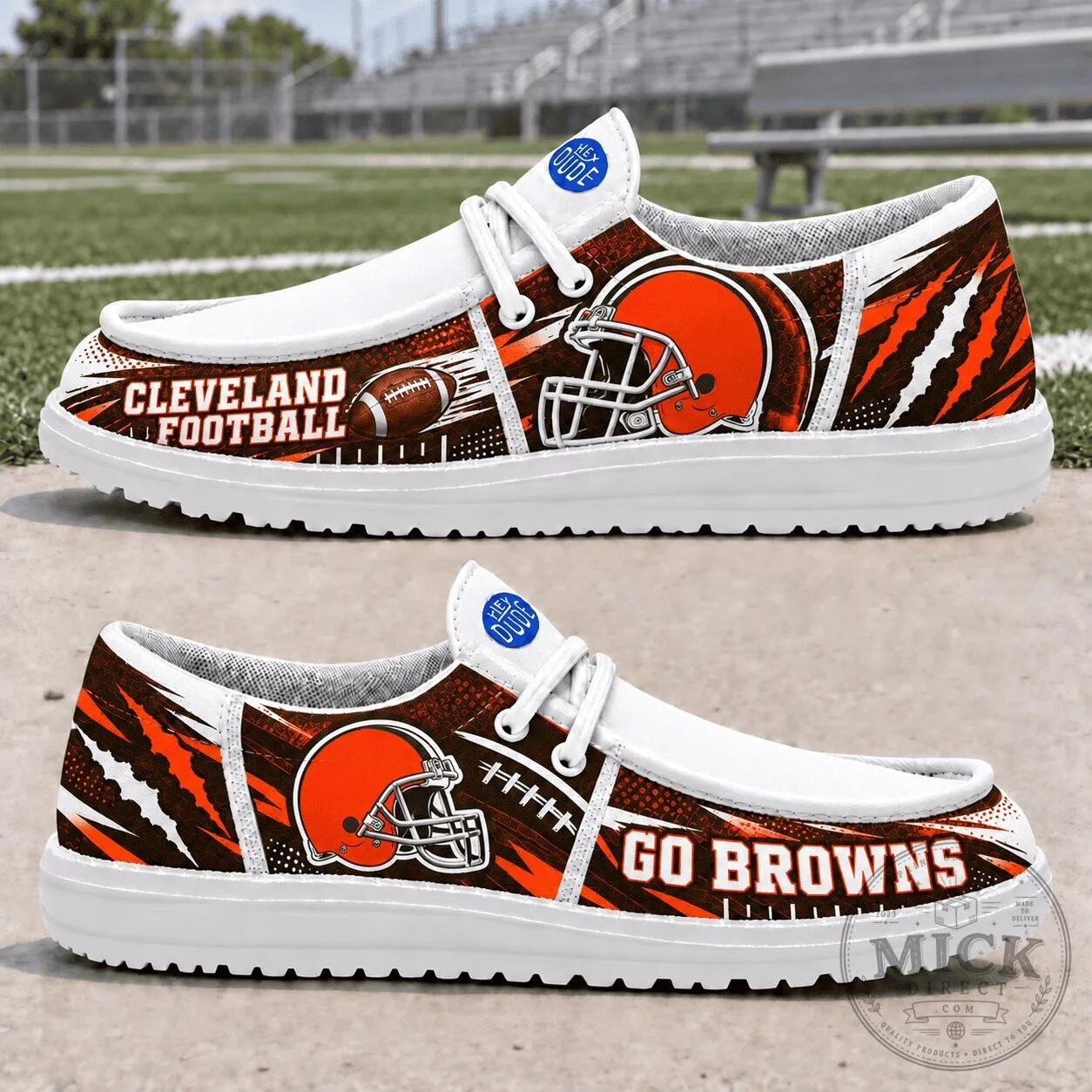 Cleveland Browns Football Team Helmet Slip-On Shoes for Men and Women