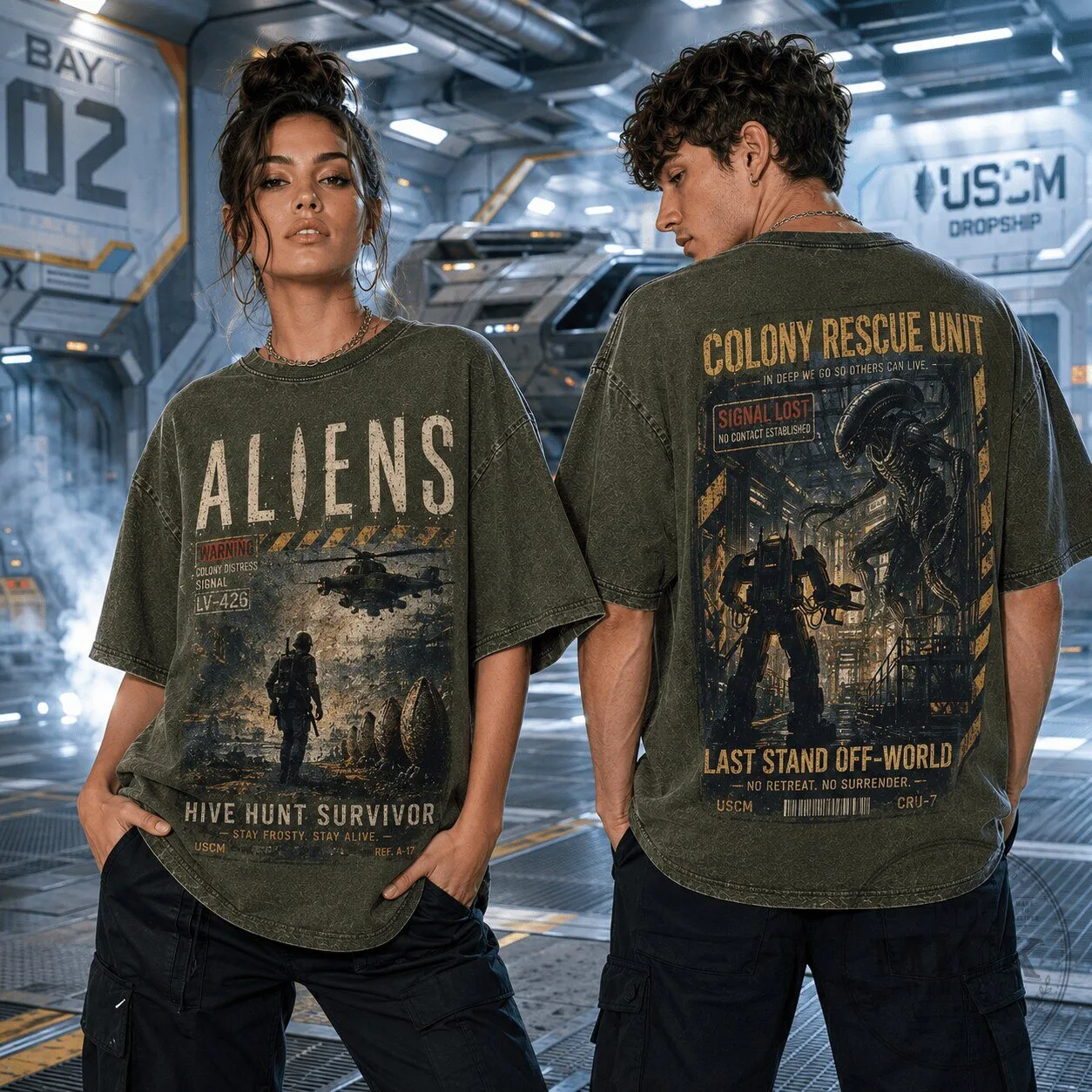 Aliens Colony Rescue Unit Hive Hunt Survivor Last Stand Off-World T-Shirt