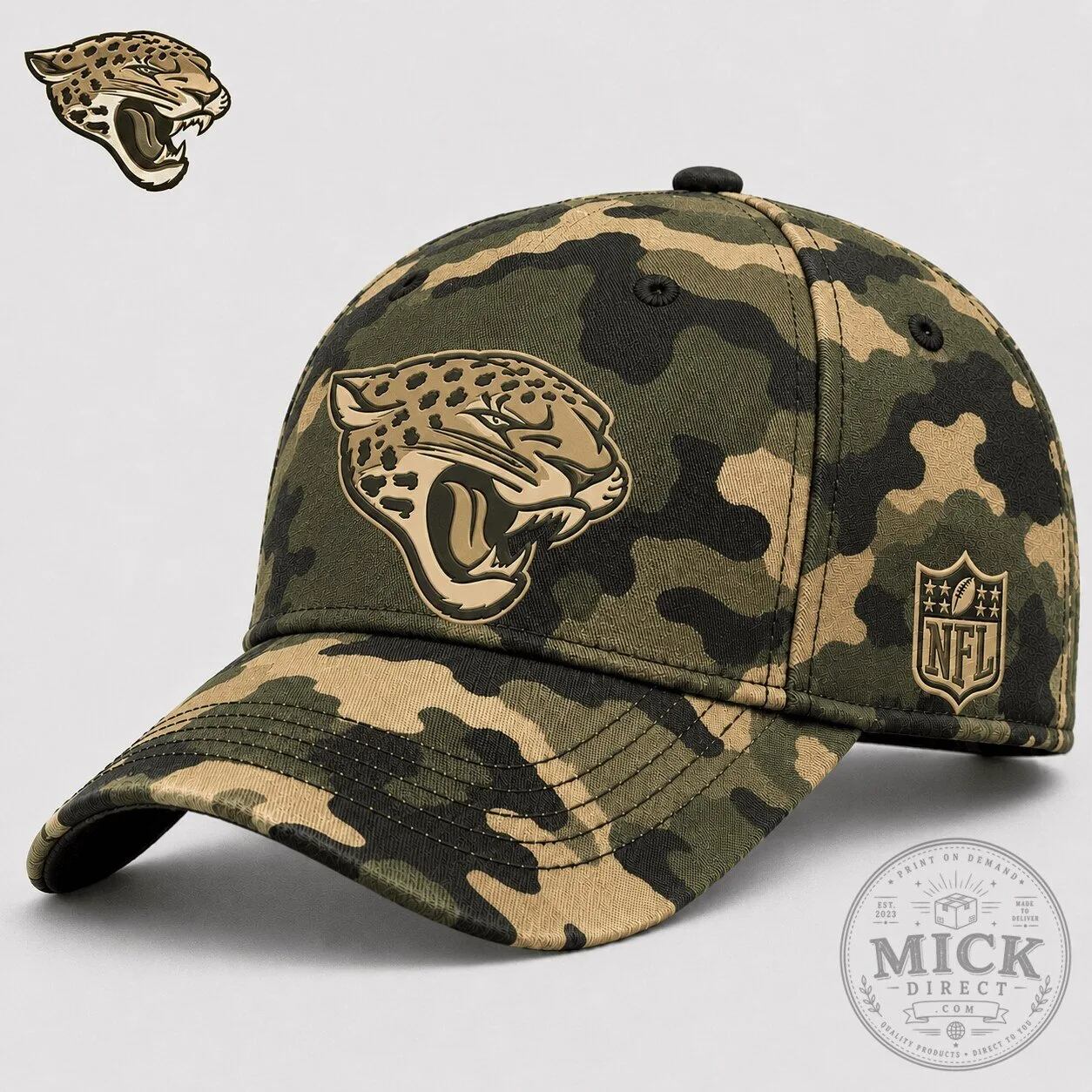 Jacksonville Jaguars NFL Camouflage Military Green Adjustable Baseball Cap Hat