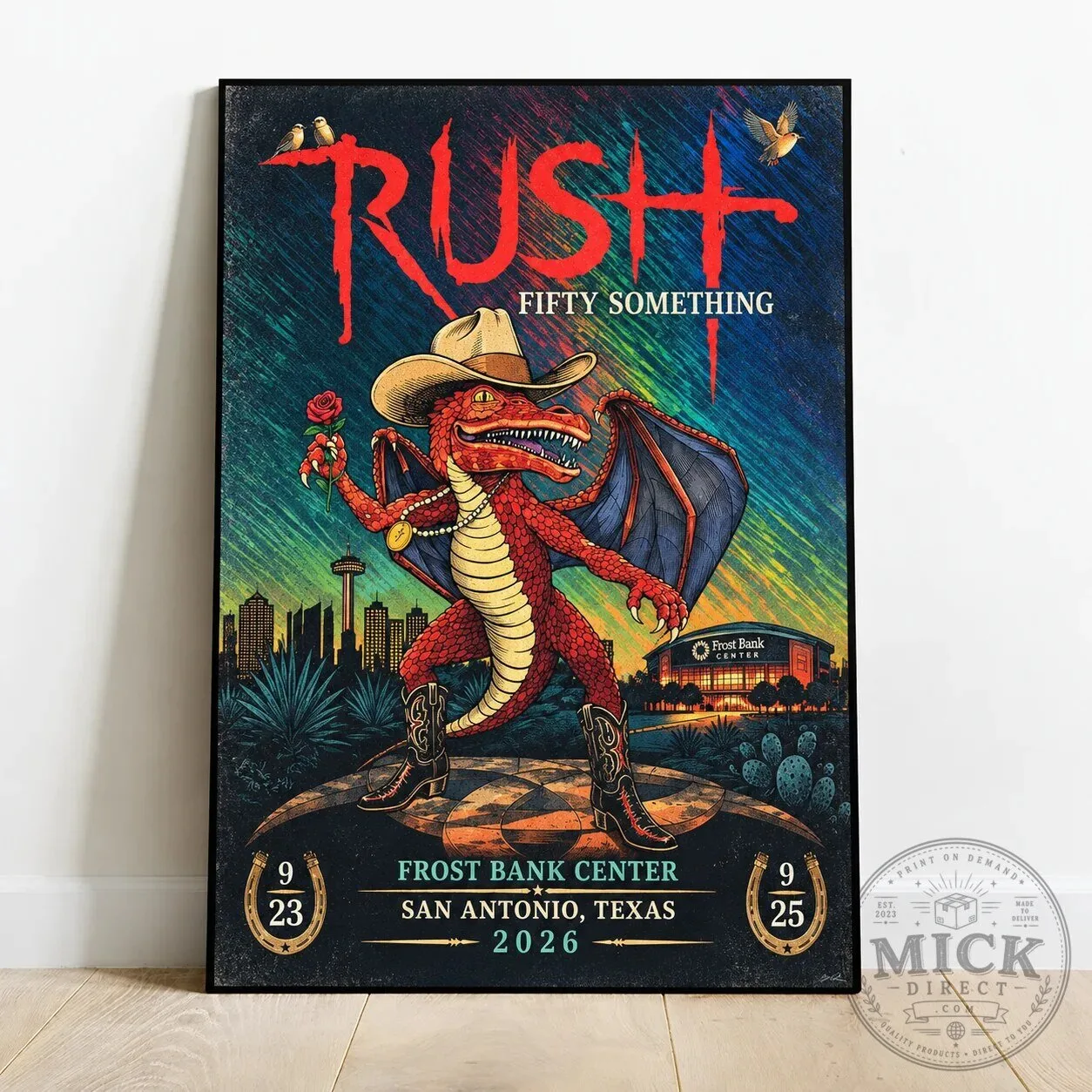 Rush Fifty Something Tour 2026 San Antonio Texas Concert Poster 3 Rush Fifty Something Tour 2026 San Antonio Texas Concert Poster
