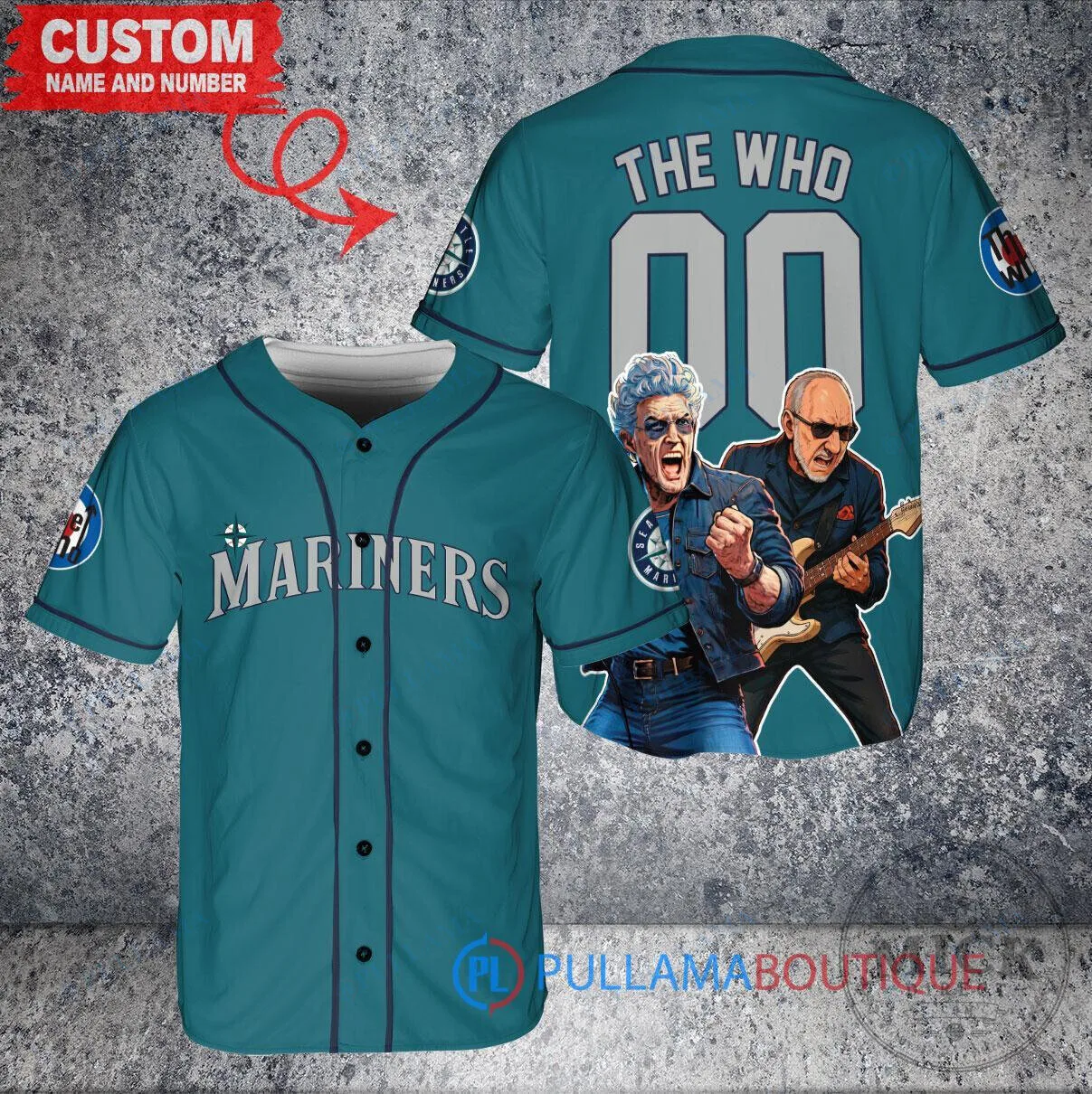 Seattle Mariners Baseball The Who Rock Band Custom Jersey