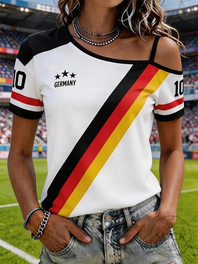 Germany National Football Team Women's Cold Shoulder T-Shirt
