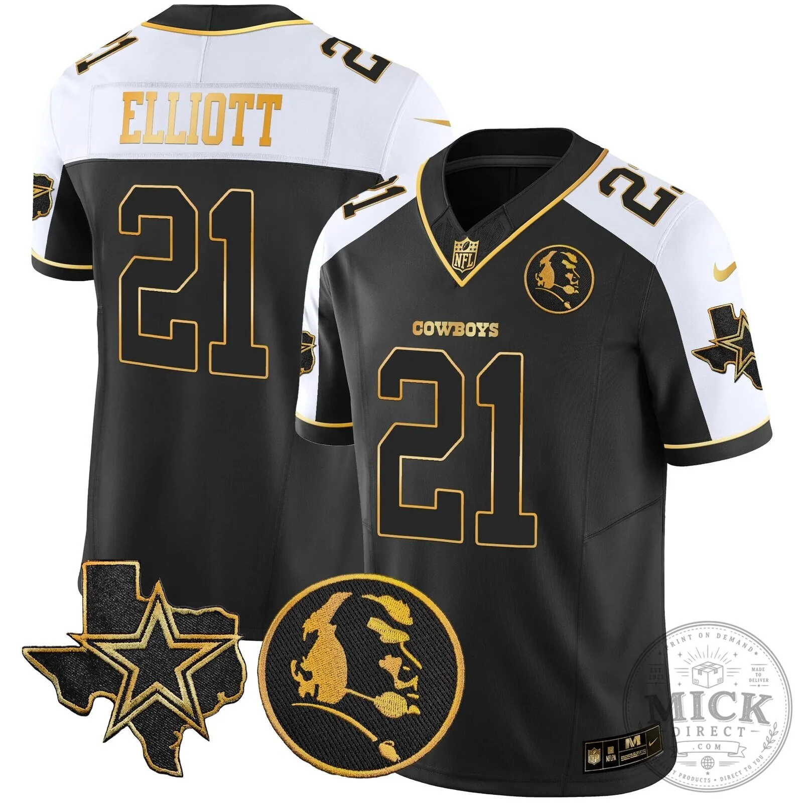 Dallas Cowboys John Madden Black and Gold Football Jersey 41 Dallas Cowboys John Madden Black and Gold Football Jersey