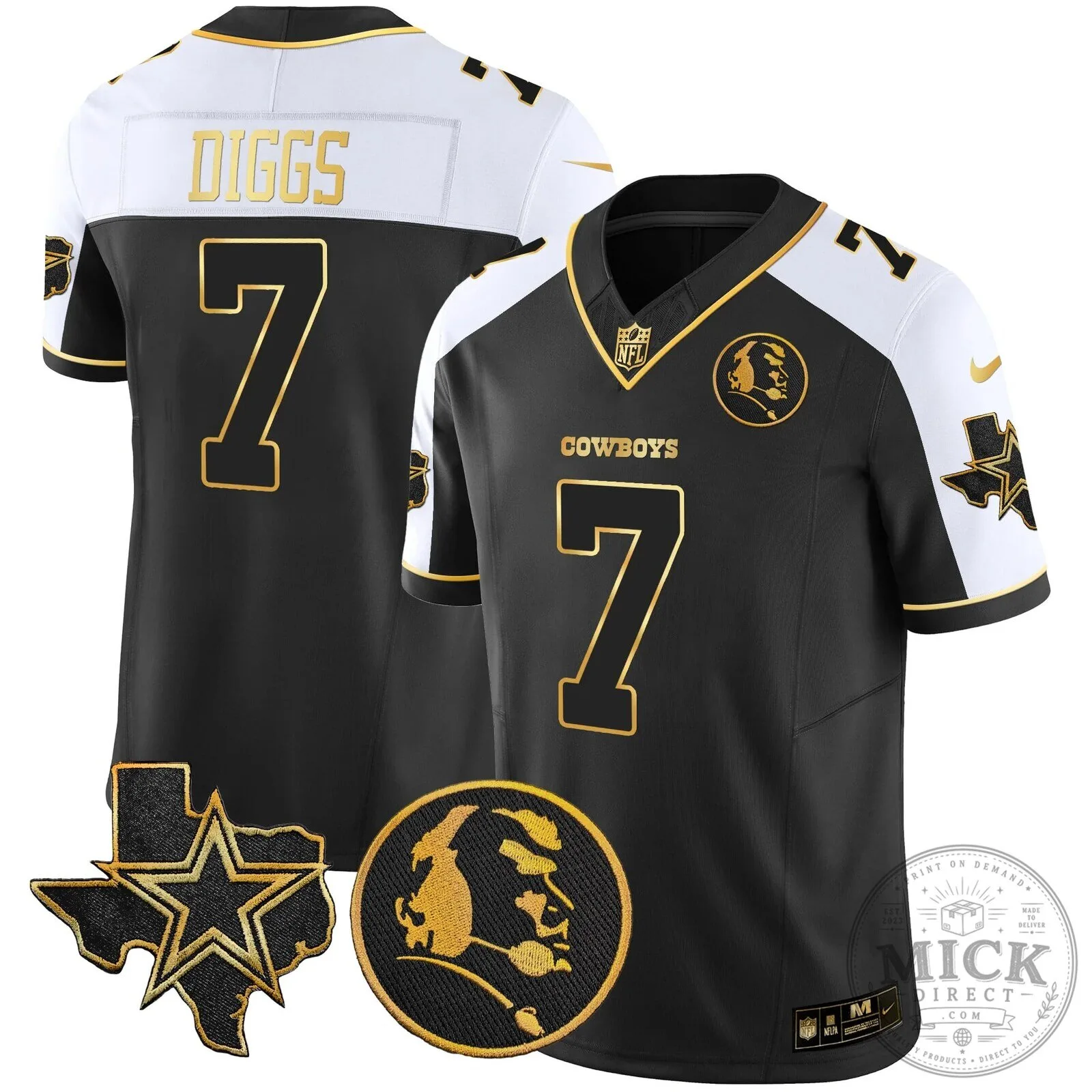 Dallas Cowboys John Madden Black and Gold Football Jersey 42 Dallas Cowboys John Madden Black and Gold Football Jersey