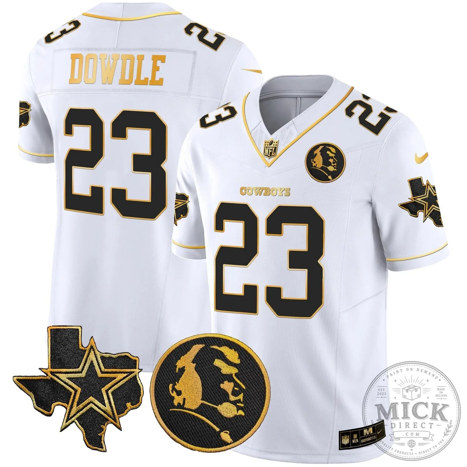 Dallas Cowboys John Madden Black and Gold Football Jersey 45 Dallas Cowboys John Madden Black and Gold Football Jersey