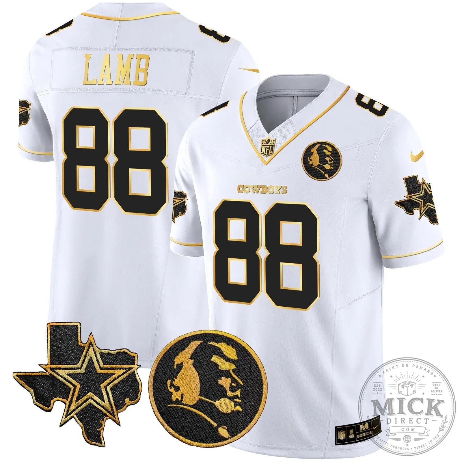 Dallas Cowboys John Madden Black and Gold Football Jersey 46 Dallas Cowboys John Madden Black and Gold Football Jersey