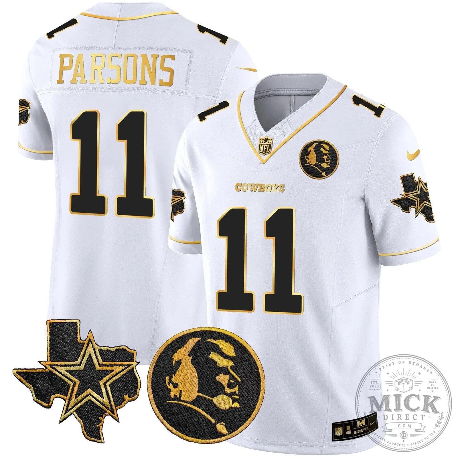 Dallas Cowboys John Madden Black and Gold Football Jersey 48 Dallas Cowboys John Madden Black and Gold Football Jersey