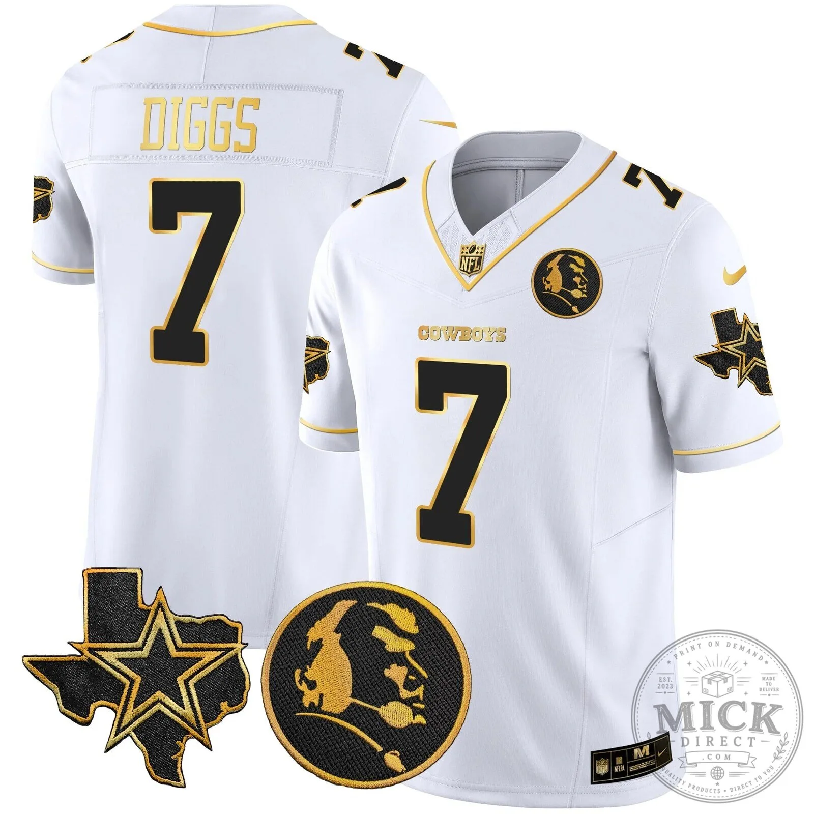 Dallas Cowboys John Madden Black and Gold Football Jersey 50 Dallas Cowboys John Madden Black and Gold Football Jersey